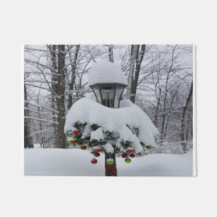 Felpudo Navidades de vacaciones de Winter Woods Snowy Lamp