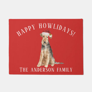 Felpudo Navidades de Welsh Terrier Dog Happy Howlidays
