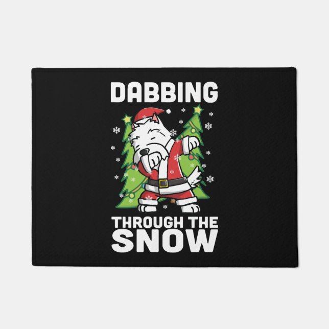 Felpudo Navidades de Westie Dabbing (Anverso)
