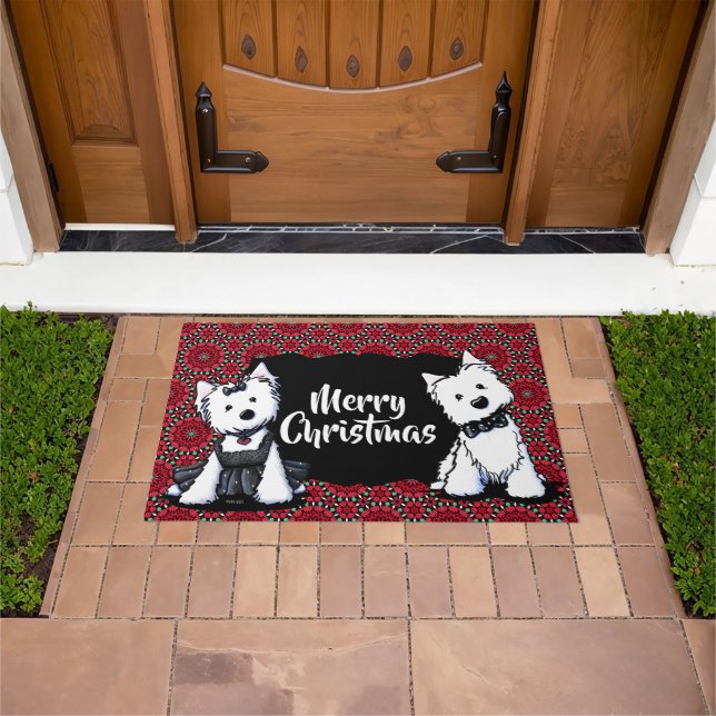 Felpudo Navidades de Westie Terrier (Exterior)