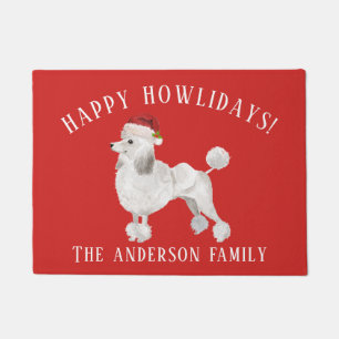Felpudo Navidades de White Poodle Happy Howlidays