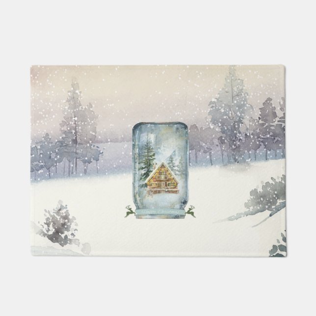 Felpudo Navidades de Winter Cabin (Anverso)