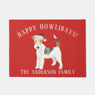 Felpudo Navidades de Wire Haired Fox Terrier Happy Howlida