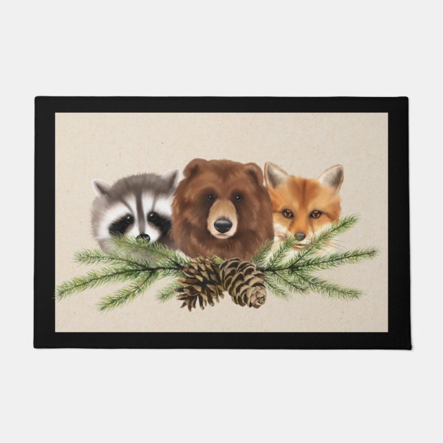 Felpudo Navidades de Woodland Wildlife Doormat Doormat (Anverso)