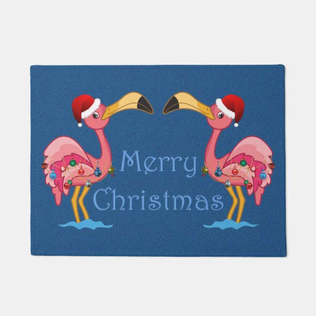 Felpudo Navidades Decorados Flamingo Doormat (Anverso)