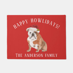 Felpudo Navidades del Bulldog inglés Dog Happy Howlidays