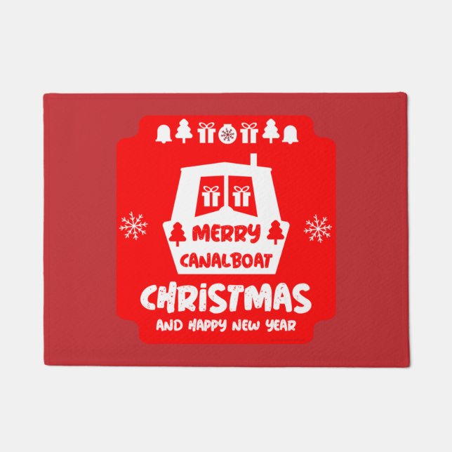 Felpudo Navidades del canal en bote de cercanías Regalos d (Anverso)