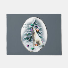 Felpudo Navidades del Pastor Alemán Blanco