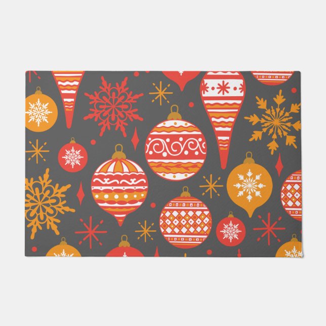 Felpudo Navidades del patrón de Knit Faux Personalizados (Anverso)