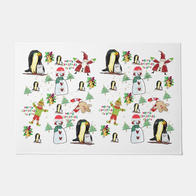 Felpudo Navidades del Pingüino Matt Doormat (Anverso)
