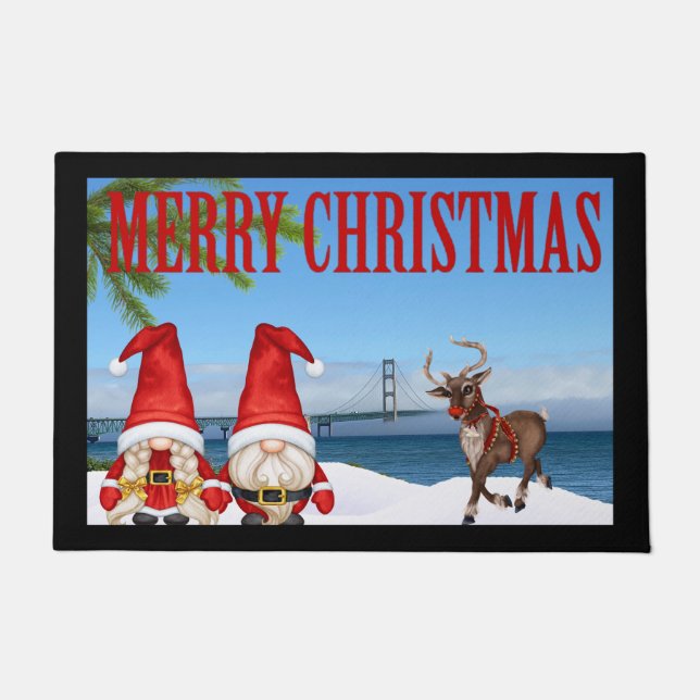 Felpudo Navidades del puente Mackinaw Door Mat (Anverso)