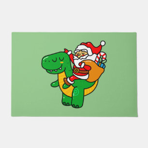 Felpudo Navidades Dinosaurios Santa Riding T Rex Xmas Niño