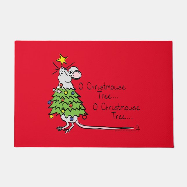 Felpudo Navidades divertidos adornan el Personalizado del  (Anverso)