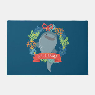 Felpudo Navidades divertidos del Tiburón Ballena