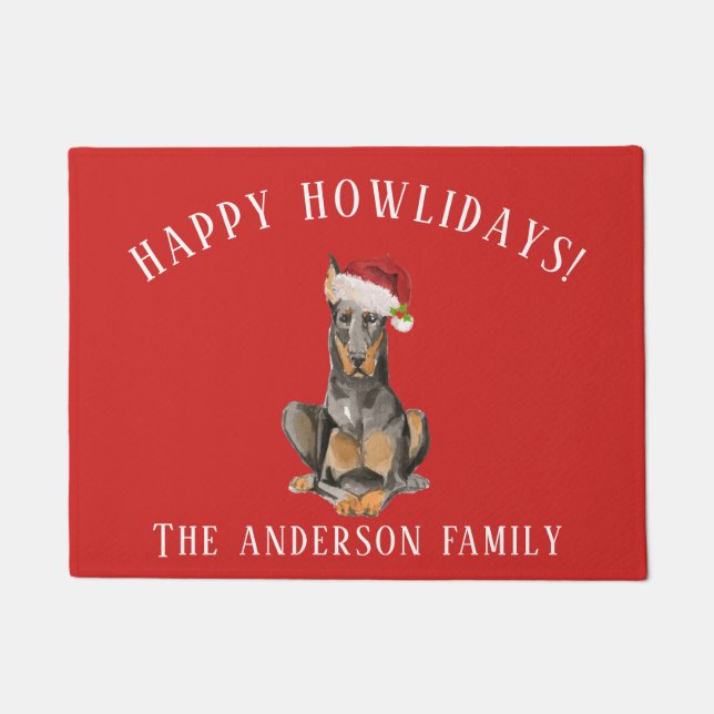 Felpudo Navidades Doberman (Anverso)