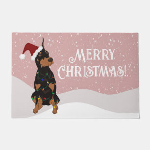 Felpudo Navidades Doberman Pinscher