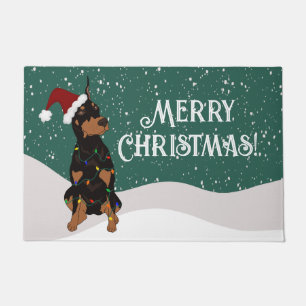 Felpudo Navidades Doberman Pinscher