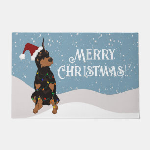 Felpudo Navidades Doberman Pinscher