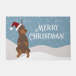 Felpudo Navidades Doberman Pinscher