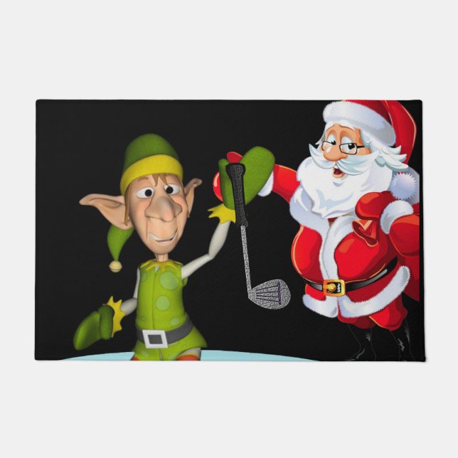Felpudo Navidades Door Mat, Santa Golf (Anverso)