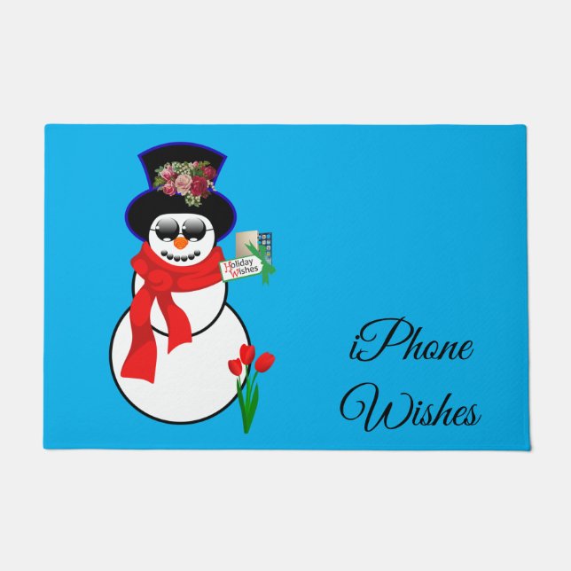 Felpudo Navidades Door Mat, Snowman Iphone Wiers (Anverso)