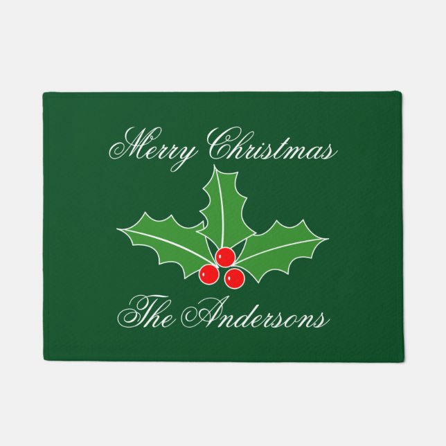 Felpudo Navidades doormat con apellido personalizado (Anverso)