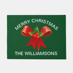 Felpudo Navidades Doormat con nombre familiar personalizad