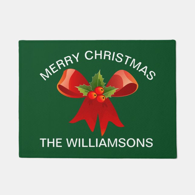Felpudo Navidades Doormat con nombre familiar personalizad (Anverso)