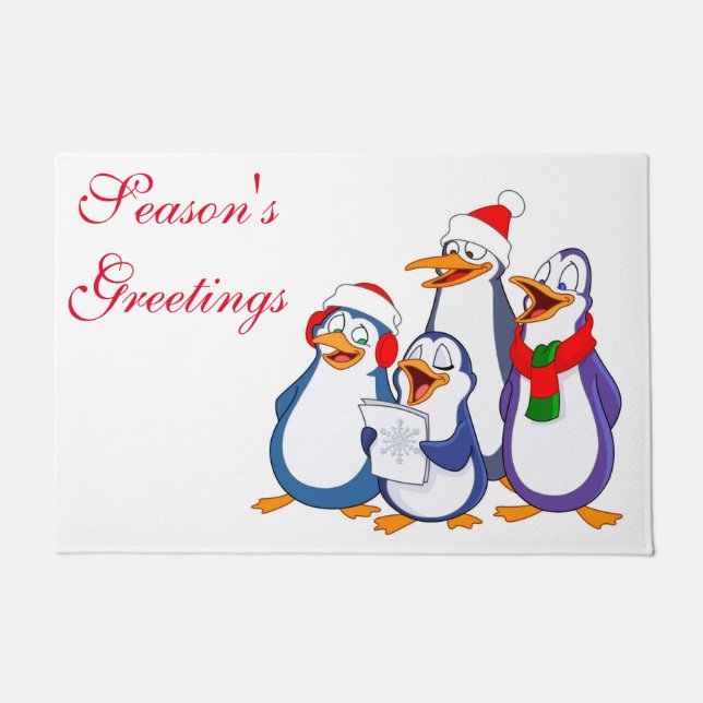 Felpudo Navidades Doormat-Merry Penguins (Anverso)