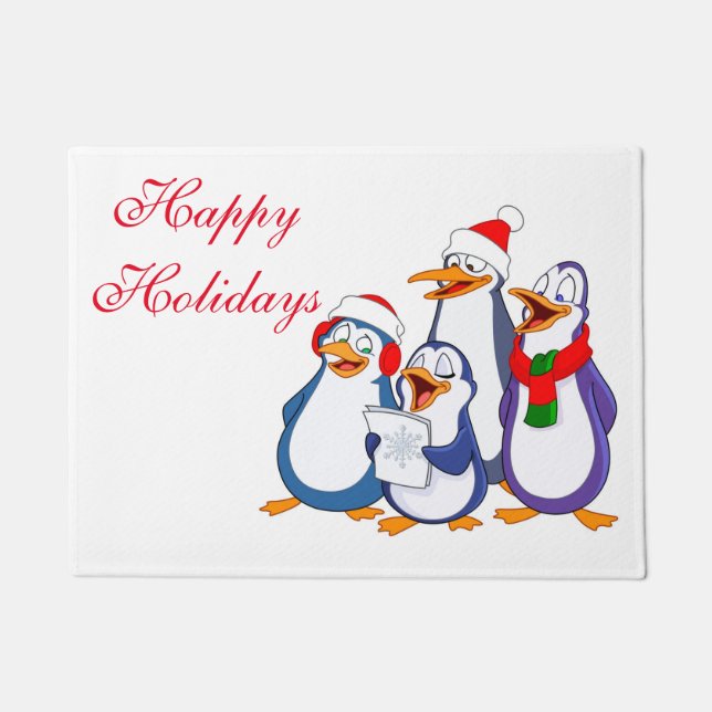 Felpudo Navidades Doormat-Merry Penguins (Anverso)
