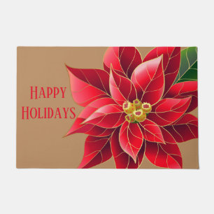 Felpudo Navidades Doormat-Poinsettia