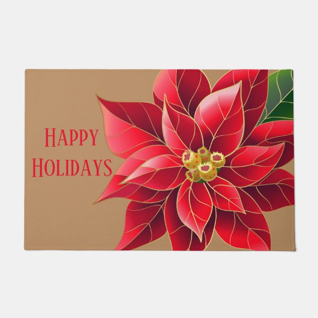 Felpudo Navidades Doormat-Poinsettia (Anverso)