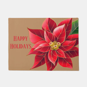 Felpudo Navidades Doormat-Poinsettia