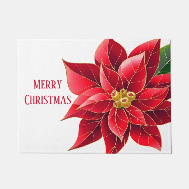 Felpudo Navidades Doormat-Poinsettia (Anverso)
