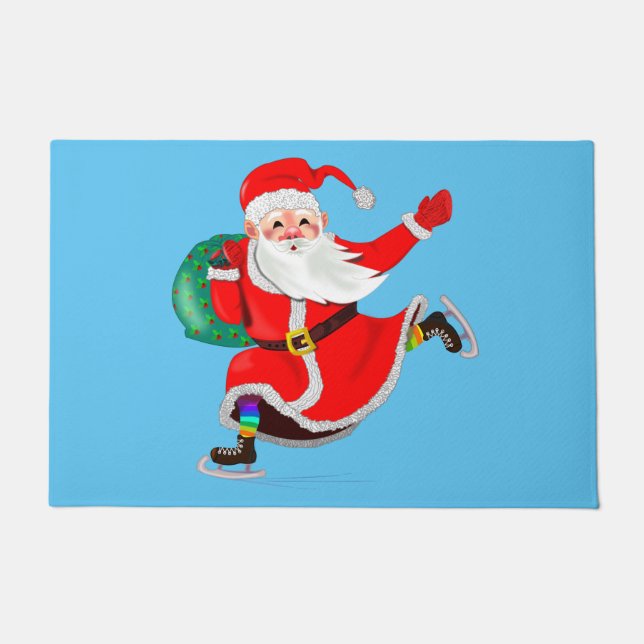 Felpudo Navidades Doormat Santa Claus con regalo (Anverso)