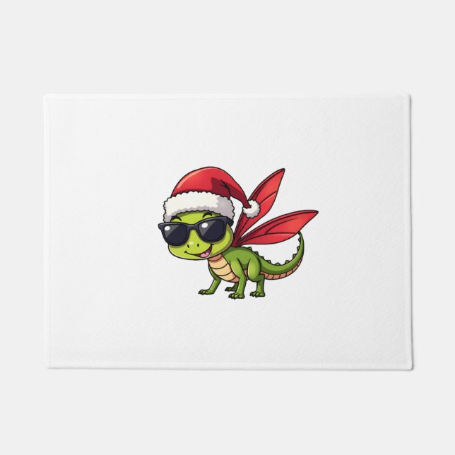 Felpudo Navidades Dragonfly Santa Hat Divertidos niños de  (Anverso)