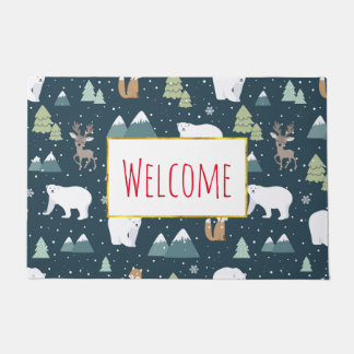 Felpudo Navidades educados Animales de Invierno Patrón Rús
