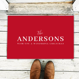 Felpudo Navidades elegantes | Moderno y elegante nombre ro