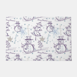 Felpudo Navidades Elementos Esbozo de Snowman