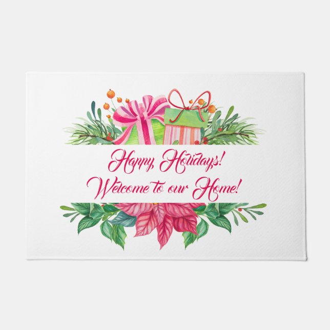 Felpudo Navidades Elementos Felices Fiestas (Anverso)