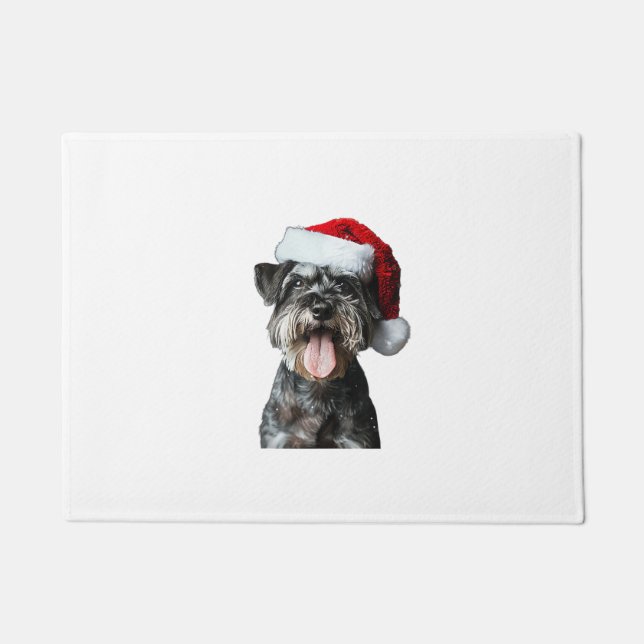 Felpudo Navidades en miniatura de Schnauzer (Anverso)