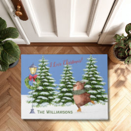 Felpudo Navidades encantadores de la escena Nombre de la f