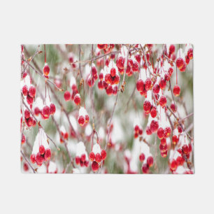 Felpudo Navidades escénicos de Berries Rojas cubiertos de 
