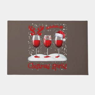 Felpudo Navidades Espíritus Vidrios Vinos Vacaciones De Na