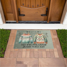 Navidades feos Sweater Welcome Mat