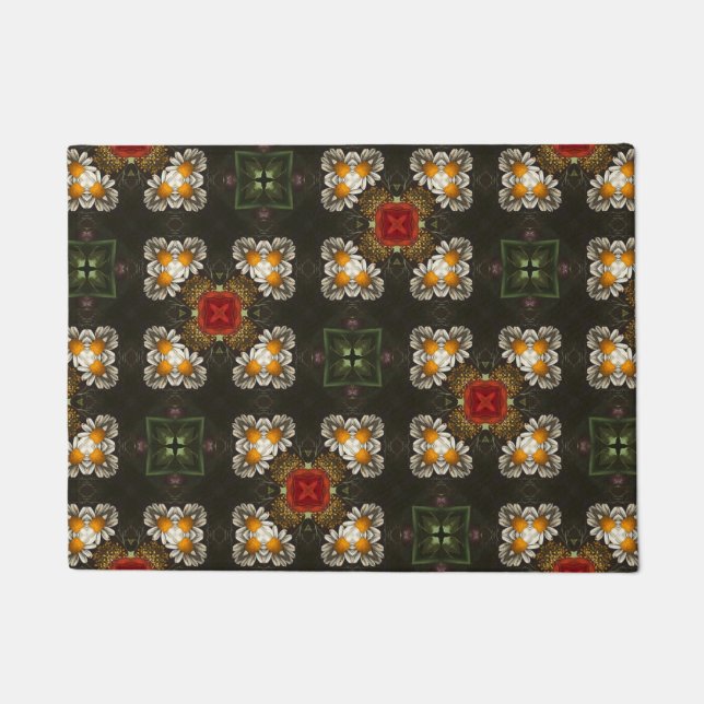 Felpudo Navidades festivos de travesía roja (Anverso)