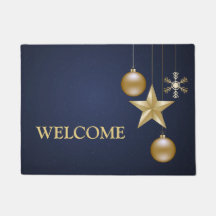 Navidades Fiesta Golden Ornament Navy Blue Elegant