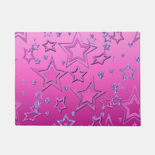 Felpudo Navidades fiesta gradiente purpurina brillo confet (Anverso)