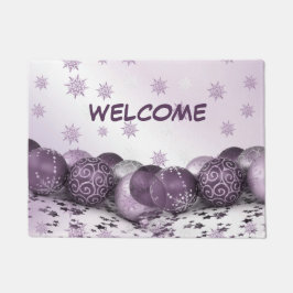 Felpudo Navidades Fiesta Pink Purple Ornamakes Snowflakes