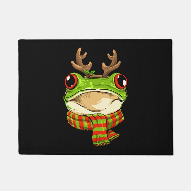 Felpudo Navidades Frog Toad Santa Clause Reindeer Xmas (Anverso)